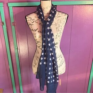 Polka Dot Navy Scarf